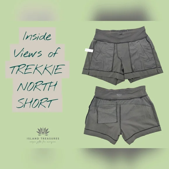 Athleta Trekkie North Short Sz 2 Olive Green Quick Dry Moisturizer Wicking SPF50 - Picture 12 of 17